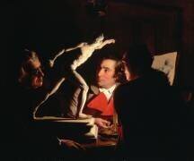 Three Persons Viewing the Gladiator by Candlelight (Joseph Wright of Derby) - Muzeo.com