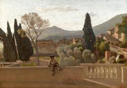 Tivoli. Les jardins de la Villa d'Este. (Jean-Baptiste Camille Corot) - Muzeo.com