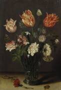 Tulips with other Flowers in a Glass on a Table (Jan Brueghel the Younger) - Muzeo.com