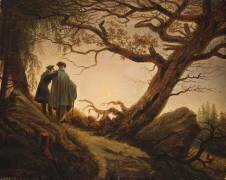 Two Men in the Consideration of the Moon (Caspar David Friedrich) - Muzeo.com