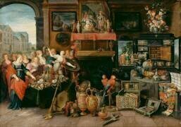 Ulysse reconnaissant Achille parmi les filles de Lycomède (Frans Francken the Younger) - Muzeo.com