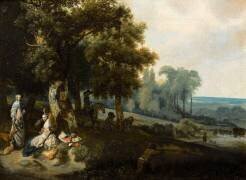Une Halte de chasse (Jacob Esselens) - Muzeo.com