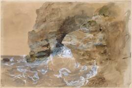 Vagues se brisant contre une falaise (Eugène Delacroix) - Muzeo.com