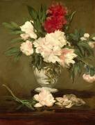 Vase de pivoines sur piédouche (Edouard Manet) - Muzeo.com