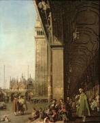 Venice : Piazza di San Marco and the Colonnade of the Procuratie Nuove (Canaletto) - Muzeo.com