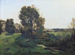 View from Moncel-sur-Seine (Henri Joseph Harpignies) - Muzeo.com