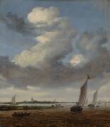 View of Beverwijk from the Wijkermeer (Salomon van Ruysdael) - Muzeo.com