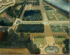 Vue cavalière du château, jardins bas et de la ville de Saint-Cloud (Etienne Allegrain) - Muzeo.com