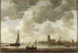 Vue de Dordrecht en aval de la Grote Kerk (Jan van Goyen) - Muzeo.com