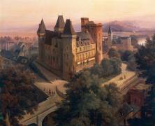 Vue du château de Pau, avant sa restauration par Louis-Philippe et Napoléon III (Jean-Antoine-Siméon Fort) - Muzeo.com