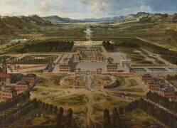 Vue du château et des jardins de Versailles, prise de l'avenue de Paris en 1668 (Pierre Patel) - Muzeo.com