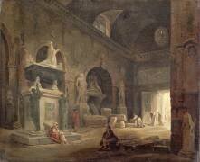 Vue d'une salle du musée des Monuments Français (Hubert Robert) - Muzeo.com