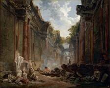 Vue imaginaire de la Grande Galerie du Louvre en ruines (Hubert Robert) - Muzeo.com