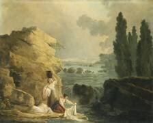 Washerwomen by a Cascade (Hubert Robert) - Muzeo.com