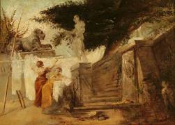 Washerwomen in a Garden (Hubert Robert) - Muzeo.com