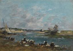 Washerwomen on the Banks of River Touques (Eugène Boudin) - Muzeo.com
