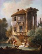 Washerwomen Outside the Temple of the Sibyl (Hubert Robert) - Muzeo.com