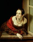 Woman at her Window or, The Wife of a Treasurer (Vassili Tropinine) - Muzeo.com