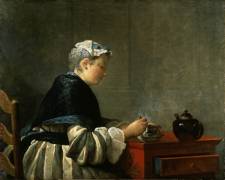 Woman drinking tea (Jean Siméon Chardin) - Muzeo.com