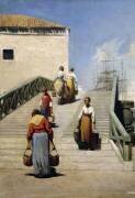 Women on a Bridge in Venice (Vincenzo Cabianca) - Muzeo.com