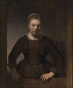 Young Woman at an Open Half-Door (Samuel van Hoogstraten) - Muzeo.com