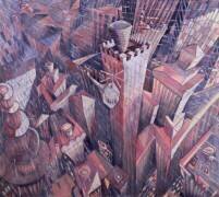 Downtown Manhattan Hailstorm (Charlotte Johnson Wahl) - Muzeo.com
