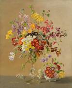 Freesias and Primroses (Albert Williams) - Muzeo.com