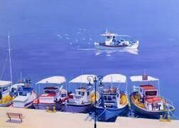 Greek Fishing Boats (William Ireland) - Muzeo.com