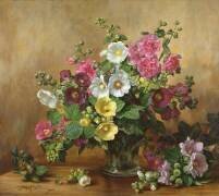 Hollyhocks of Late September (Albert Williams) - Muzeo.com