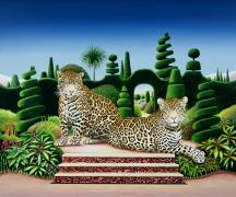 Jaguars in a Garden (Anthony Southcombe) - Muzeo.com