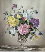 Rhododendrons, Azaleas and Columbine in a Glass Vase (Albert Williams) - Muzeo.com