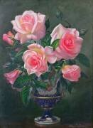 Still Life with Pink Roses in Vases (Albert Williams) - Muzeo.com