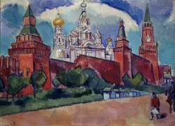 The Red Square in Moscow (Vladimir Baranov-Rossiné) - Muzeo.com