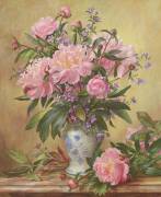 Vase of Peonies and Canterbury Bells (Albert Williams) - Muzeo.com