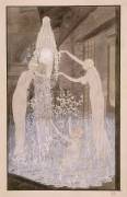 Angélique se parant de fleurs, protégée par sainte Agnès (Carlos Schwabe) - Muzeo.com