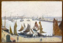 Bateaux de pêche au port de mer (Georges Emile Carette) - Muzeo.com
