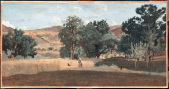 Champs de blé dans le Morvan (Jean-Baptiste Camille Corot) - Muzeo.com