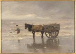 Charrette sur la plage (le ramassage du goémon) (Anton Mauve) - Muzeo.com