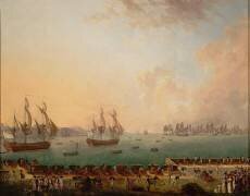 Combat naval dans la rade de Fort Royal de la Martinique, 18 décembre 1779 (Auguste-Louis de Rossel) - Muzeo.com