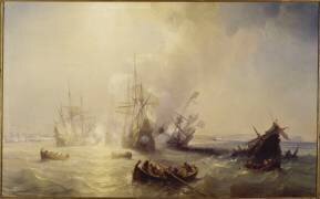 Combat naval remporté par le duc de Beaufort sur les corsaires d'Alger (Théodore Gudin) - Muzeo.com