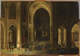 Cortège d'un baptême dans une église (Pieter Neefs the Elder) - Muzeo.com