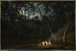 Danse d'indigènes de la Terre Van-Diemen, au clair de lune (John Glover) - Muzeo.com