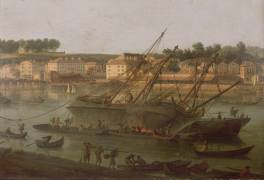 Deuxième vue du port de Bayonne prise de l'Allée de Boufflers, prés de la porte mousserole (Joseph Vernet) - Muzeo.com