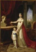 Elisa Bonaparte, grande-duchesse de Toscane et sa fille Napoléone-Elisa (Pietro Benvenuti) - Muzeo.com