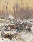 Episode de la guerre de 1870 - Combat d'artillerie dans un bois lors du siège de Paris en 1870 (Edouard Detaille) - Muzeo.com