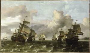 Escadre Néerlandaise de la Compagnie des Indes (Ludolf Backhuysen) - Muzeo.com