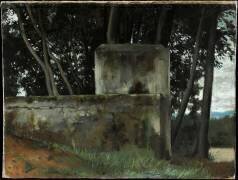 Fontaine dans les lauriers. Rome, jardins de la villa Médicis (Jean-Jacques Henner) - Muzeo.com