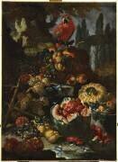 Fruits dans un jardin avec un perroquet (Giovanni Paolo Castelli) - Muzeo.com