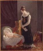 Jeune mère regardant son enfant endormi ou la bonne mère (Louis Hersent) - Muzeo.com