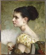 La femme à l'éventail (Gustave-Jean Jacquet) - Muzeo.com